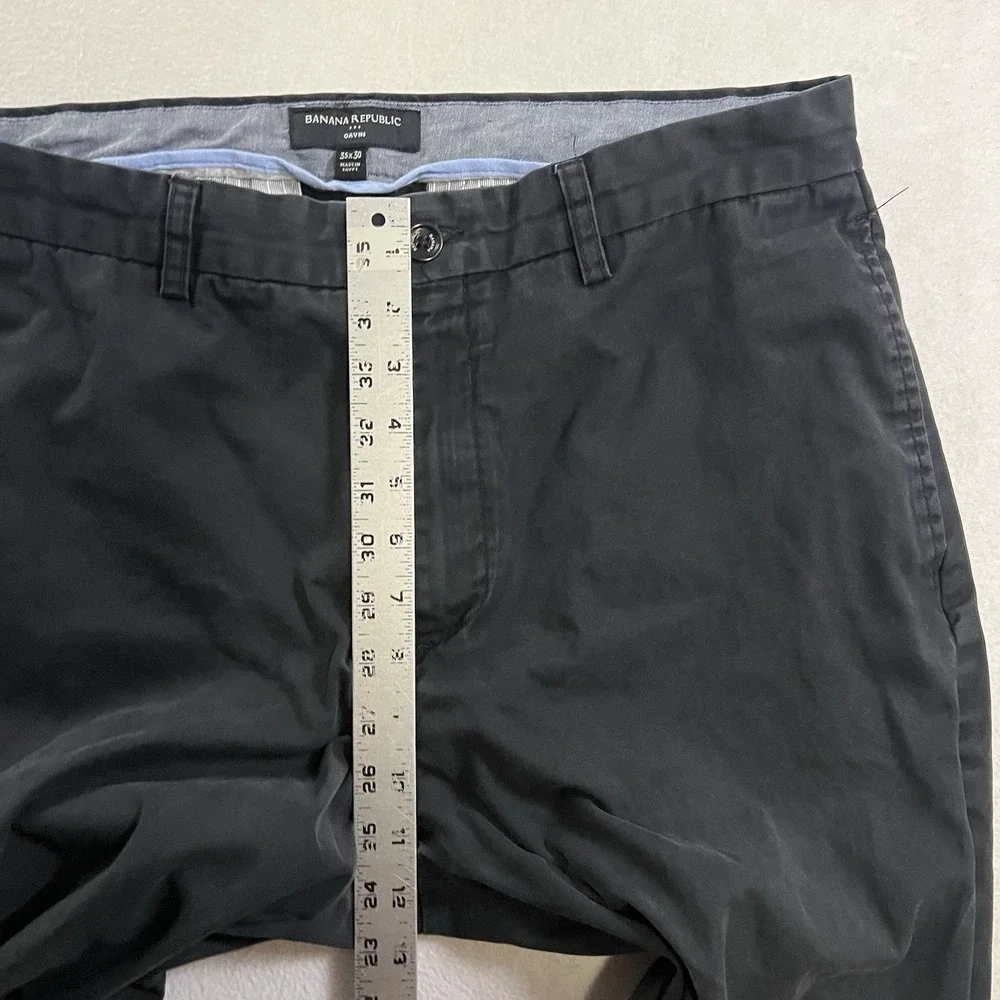 Banana Republic Gavin Chino Pants 35x30 Black Cotton High Rise Straight Leg